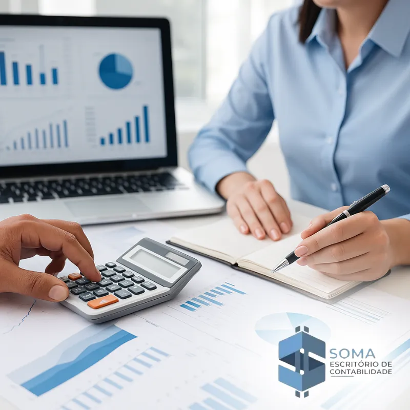 Profissionais em reunião analisando dados e gráficos, simbolizando a abertura de empresas.